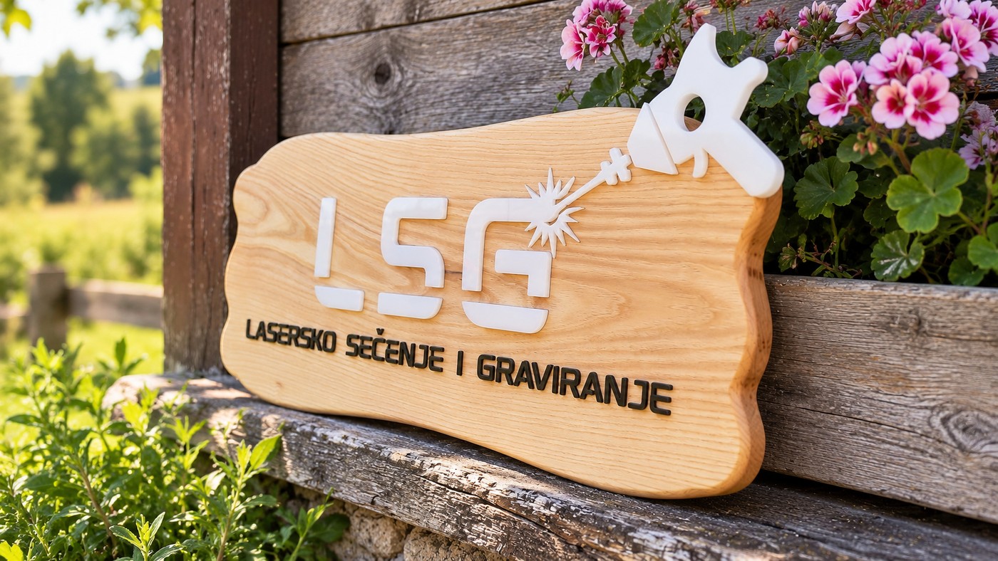 Personalizovana drvena tabla sa 3D logotipom